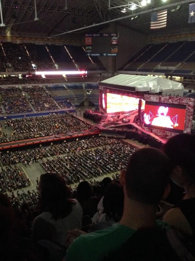 Fans gather in the Alamodome to watch One Direction.