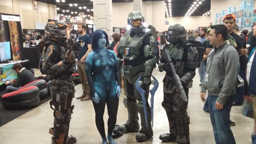 Attendees dressed up as characters from the hit game, Halo.