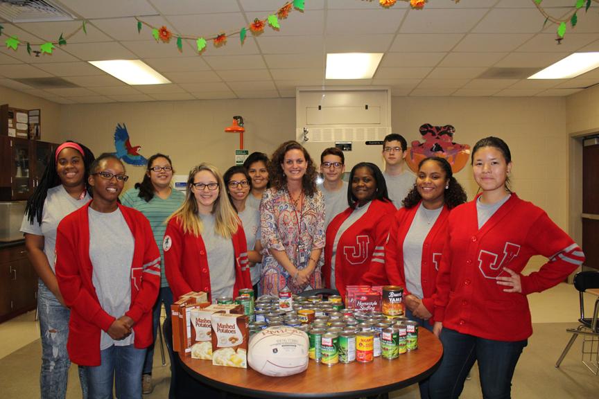 Science club puts together thanksgiving baskets for needy families