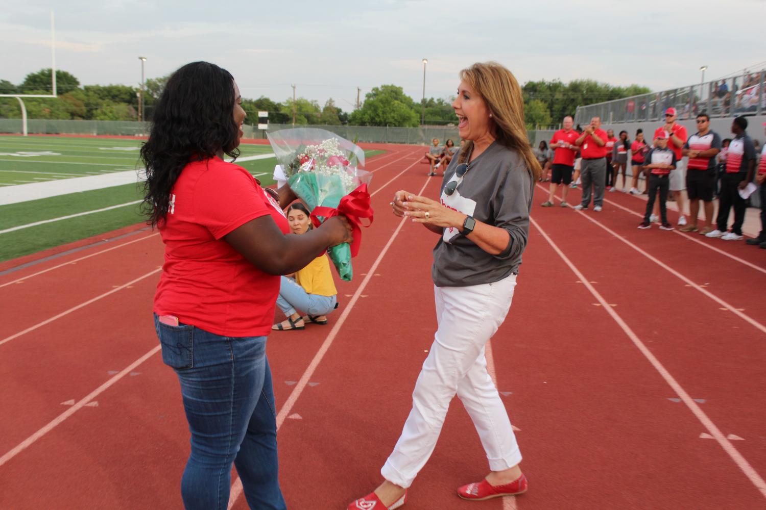 During Meet The Rockets, Mrs. Hill was recognized for her continued hard work at Judson High School.