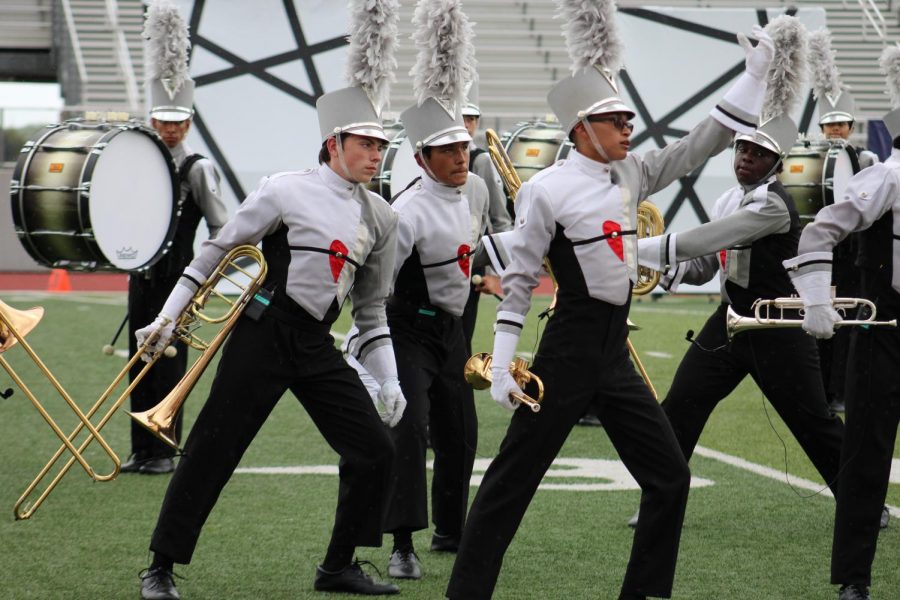 Band marches their show “Mosaic.” The show was much more complex than previous Judson marching shows. 