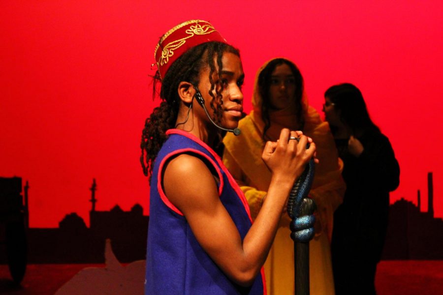 Lead actor Nathaniel Cullors, performs his role as Aladdin in the Judson theater production of Aladdin Jr. While preparing for his role in Aladdin, Cullors also had to rehearse a part for another play.