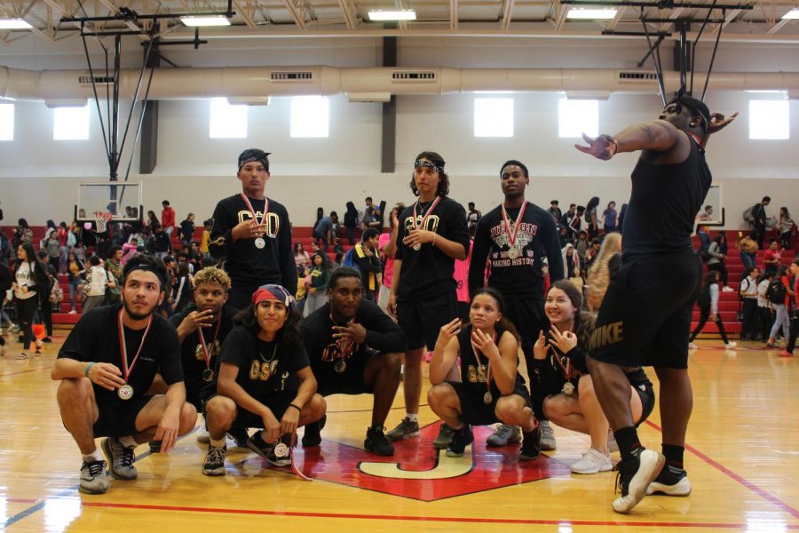 GSO poses with their medals after winning this years dodge ball tournament. They beat 210 Showtime, 2-1.