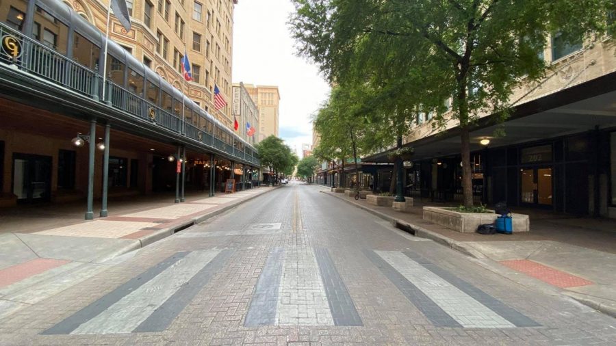 Houston Street is seen emptied on March 18, 2020. Most of the city shut down due to the virus.