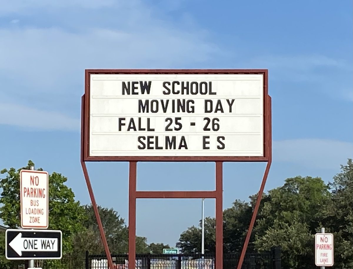 A marquee outside of Coronado Village Elementary announces the school’s students will be relocated to Selma Elementary School for the 2025-2026 school year.